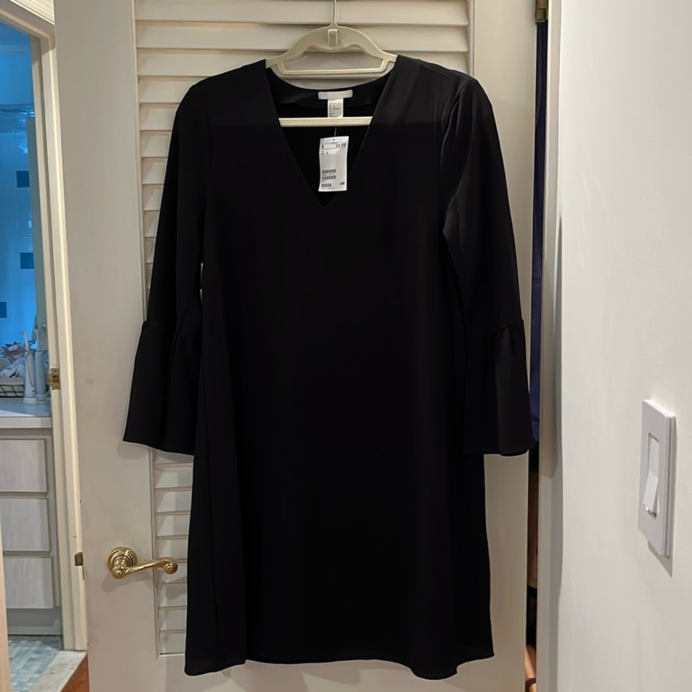H&M Black A-line dress